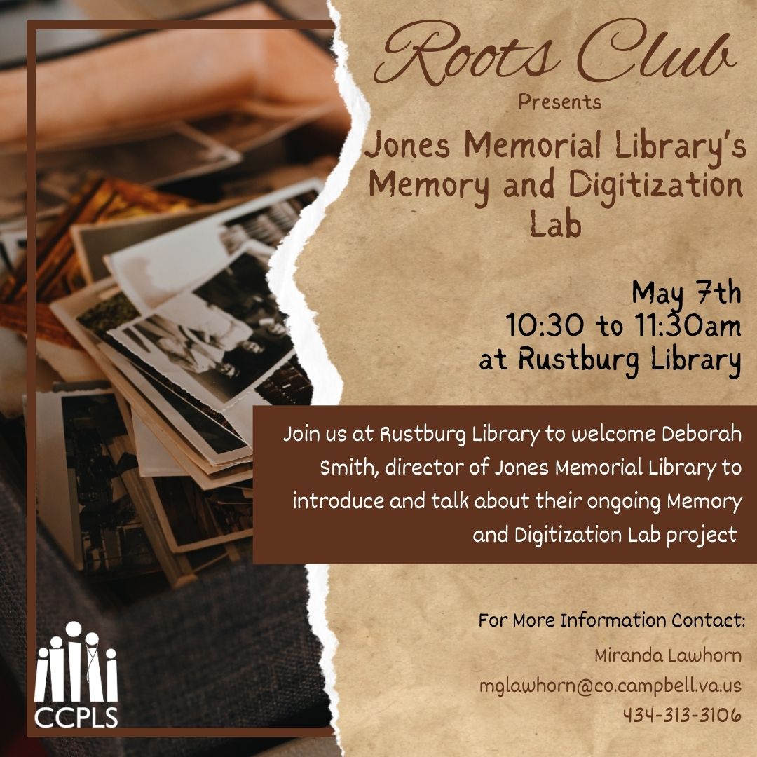 graphic for Roots Club on May 7 2026