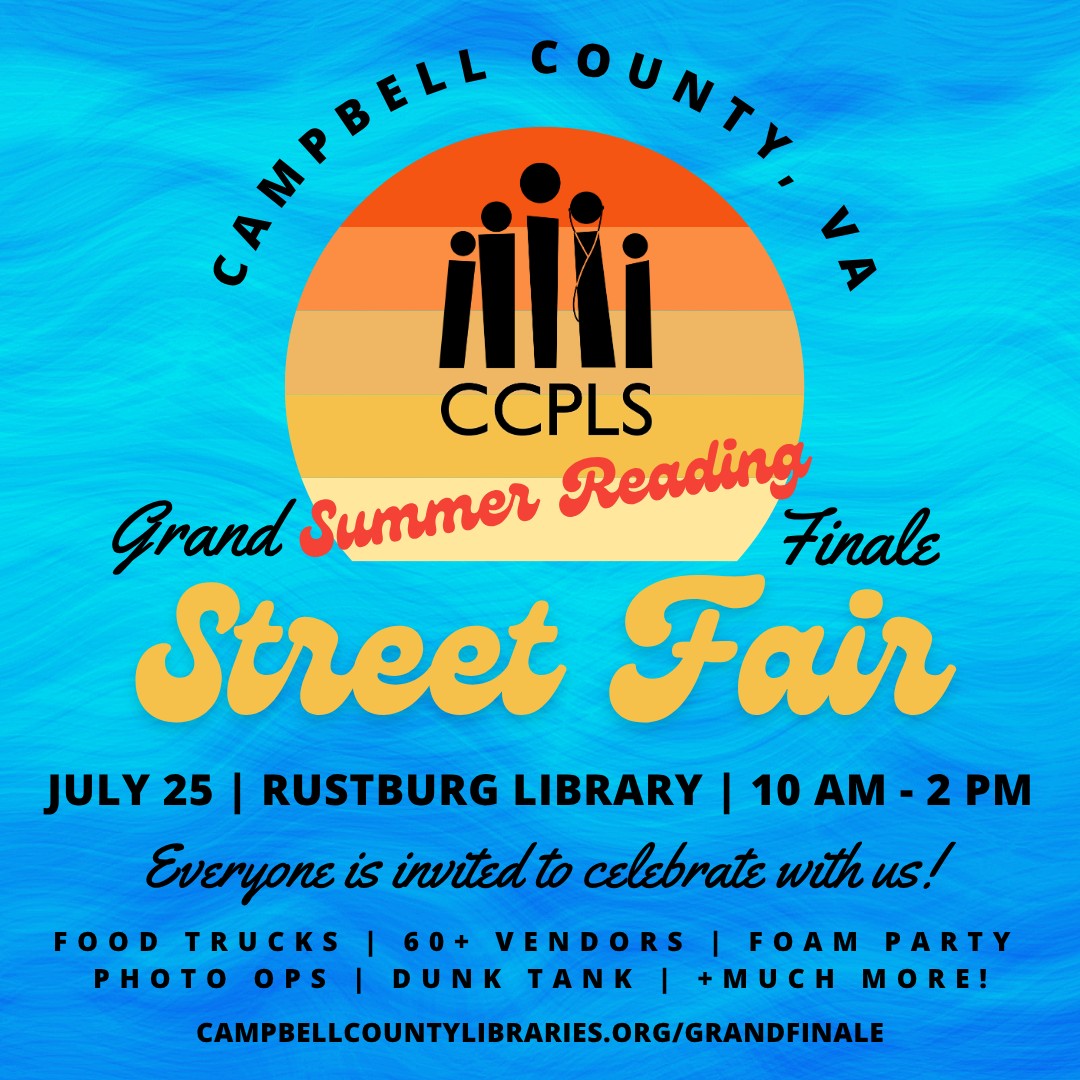 graphic for Summer Reading Grand Finale Street Fair July 25 2026