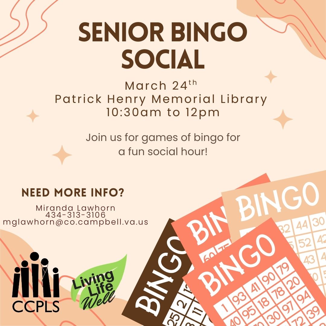 graphic for Senior Bingo Social March 24 2026