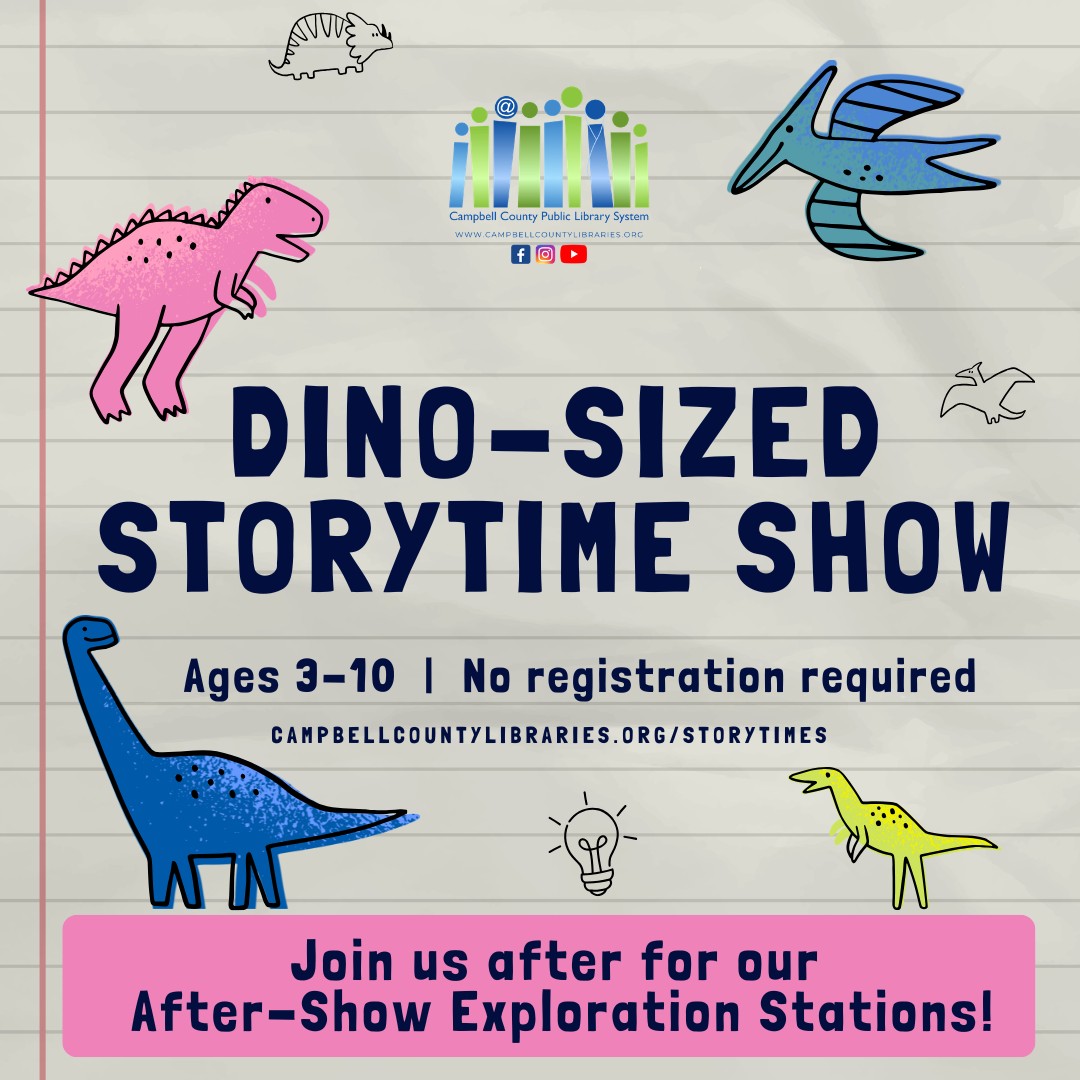 graphic for Dino-Sized Storytime Show Summer 2026